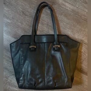 Black Leather Coach Tote Bag